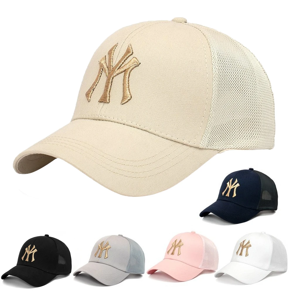 

MY Breathable Mesh Baseball Caps for Men Women Summer Letter Embroidery New York Snapback Cap Outdoor Sport Hip Hop Sun Hats
