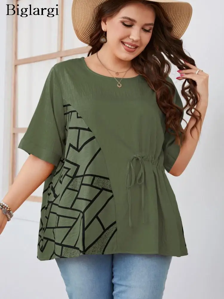 

Блузка женская летняя в полоску, с принтом