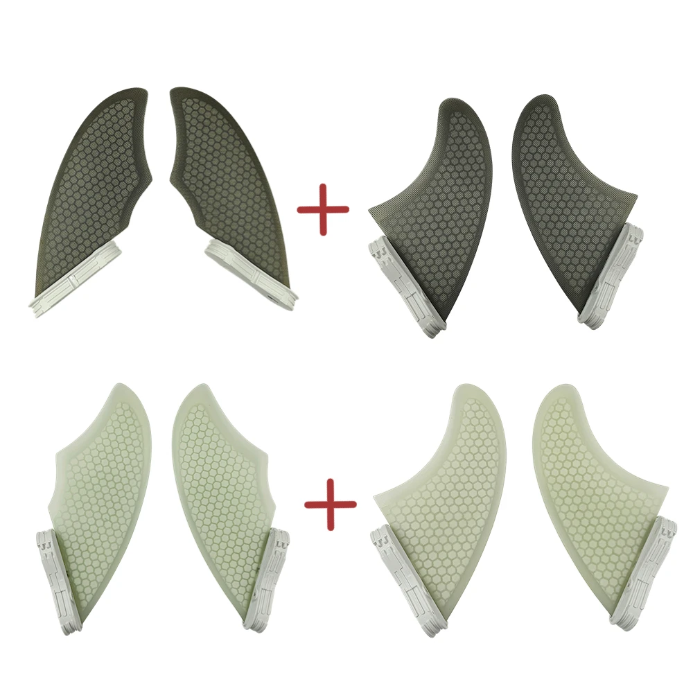 Surfboard Double Tabs 2 Fins TWIN FIN+Keel Fin  Double Tabs 2 Fin Set Sell Surf White Color Black color