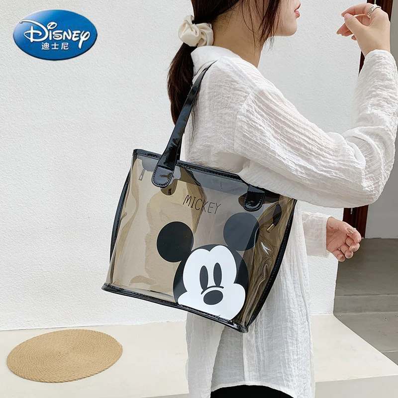 

Disney Cartoon Mickey 2022 New Ladies Handbag PU Transparent Large Capacity Fashion High Quality Luxury Ladies Shoulder Bag