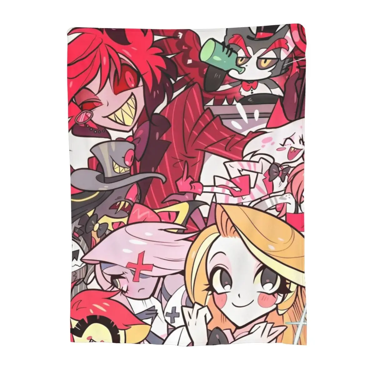 Черное комедийное одеяло H-HazbinHotels фланелевое забавное мягкое для дома