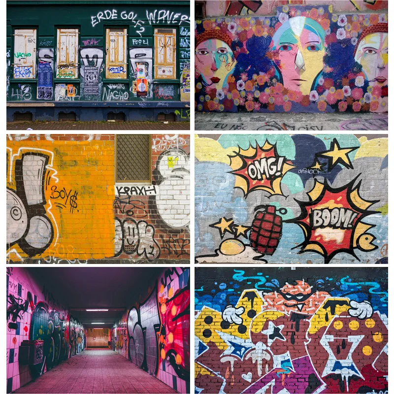 

SHUOZHIKE Brick Wall Art Graffiti Photography Backdrops Baby Children Portrait Photography Background For Photo Studio TYD-03