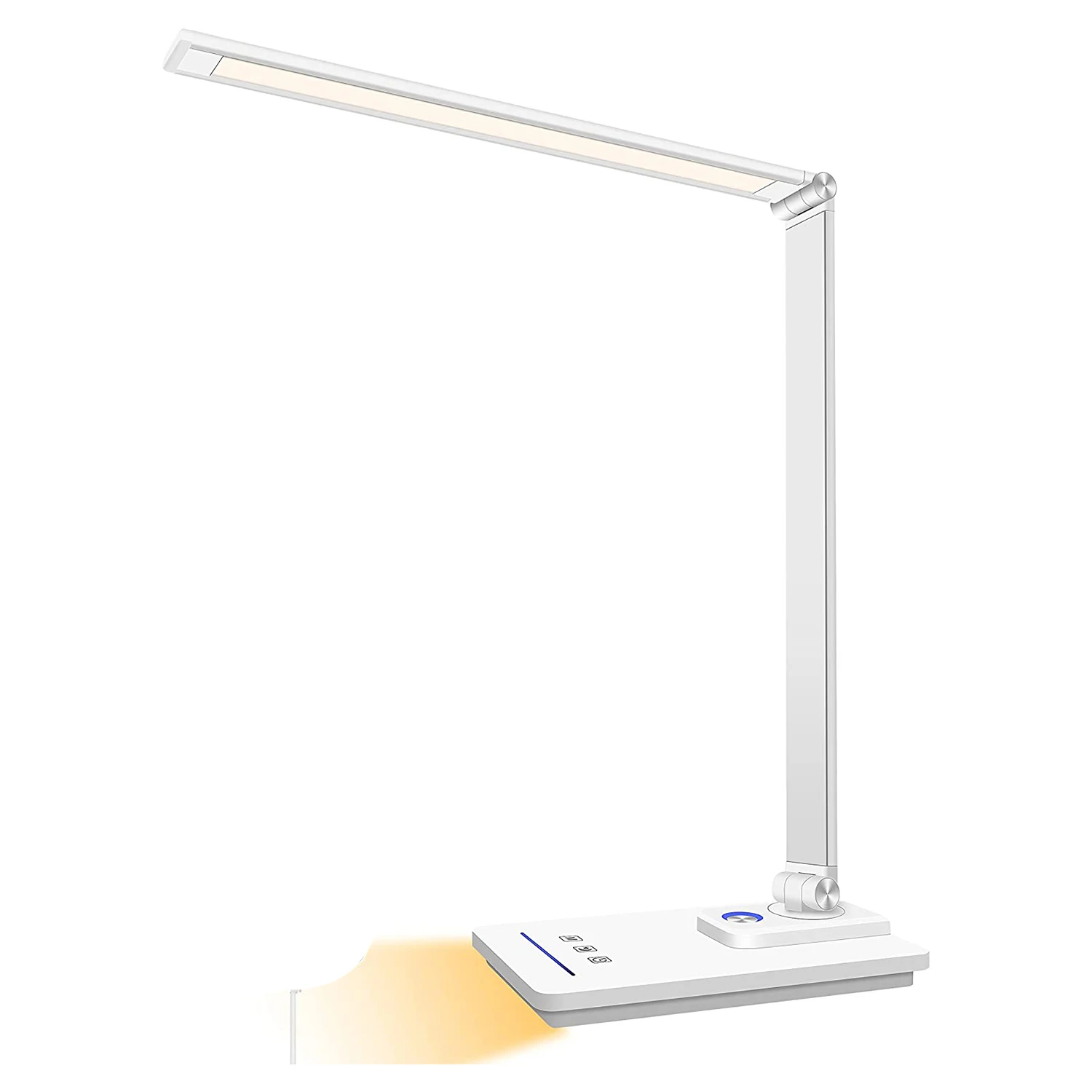 

Настольная лампа, настольная лампа с регулируемой яркостью, 5 цветных режимов и 6 уровней яркости, с USB-портом для зарядки, яркая лампа (белая)