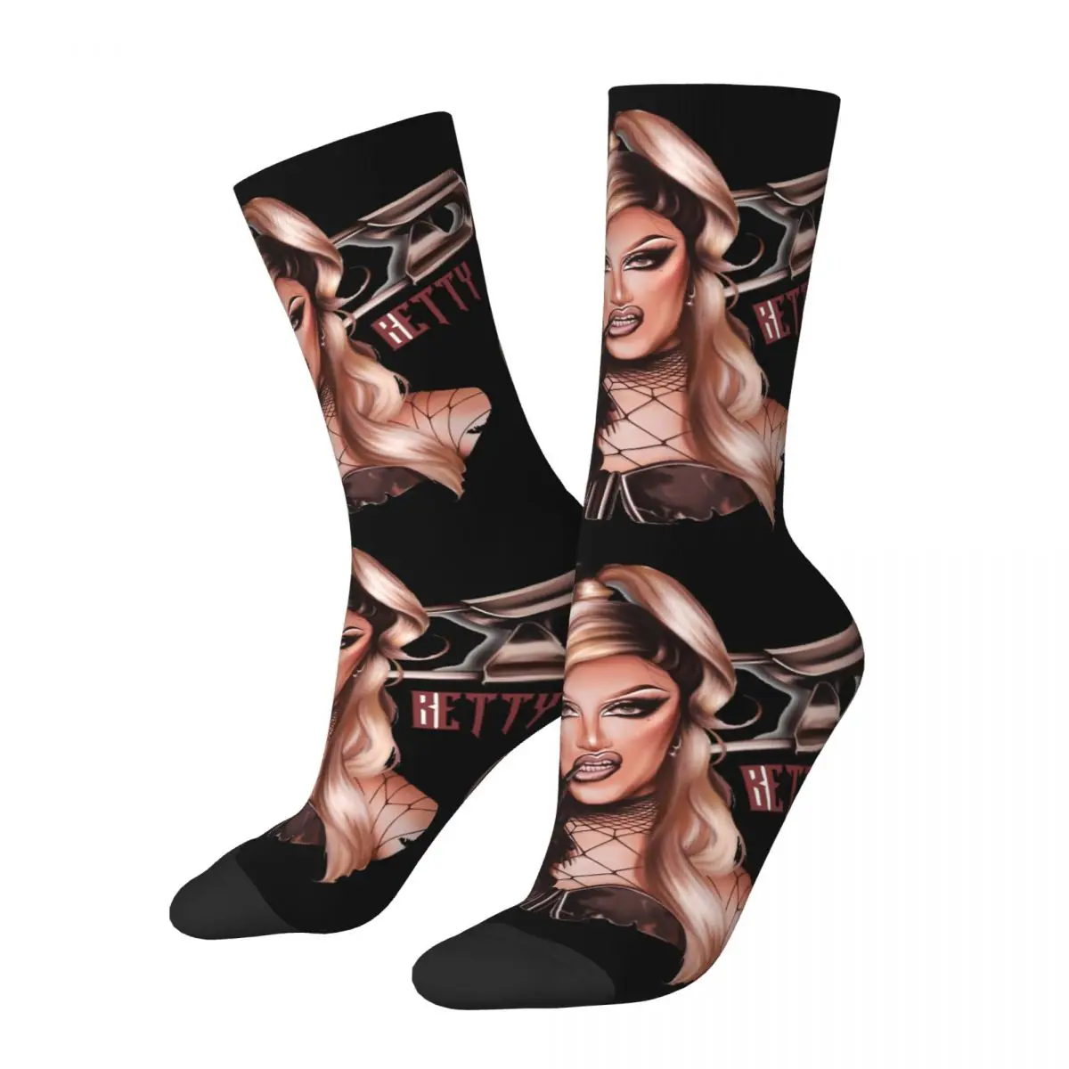 

Vintage Daya Betty Crazy Men's compression Socks Unisex RuPaul Drag Race USA Harajuku Seamless Printed Novelty Happy Crew Sock