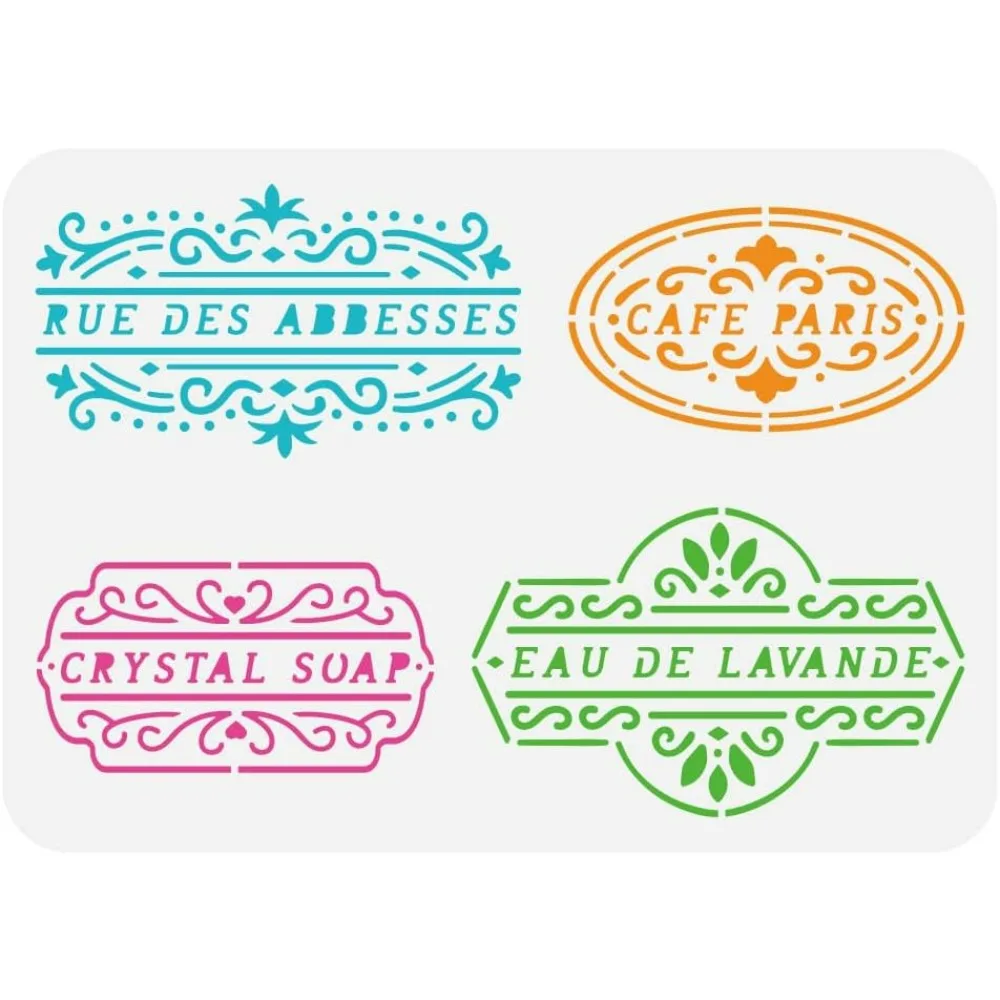 Французский винтажный трафарет для рисования этикеток 8 3x11 7 дюйма ретро