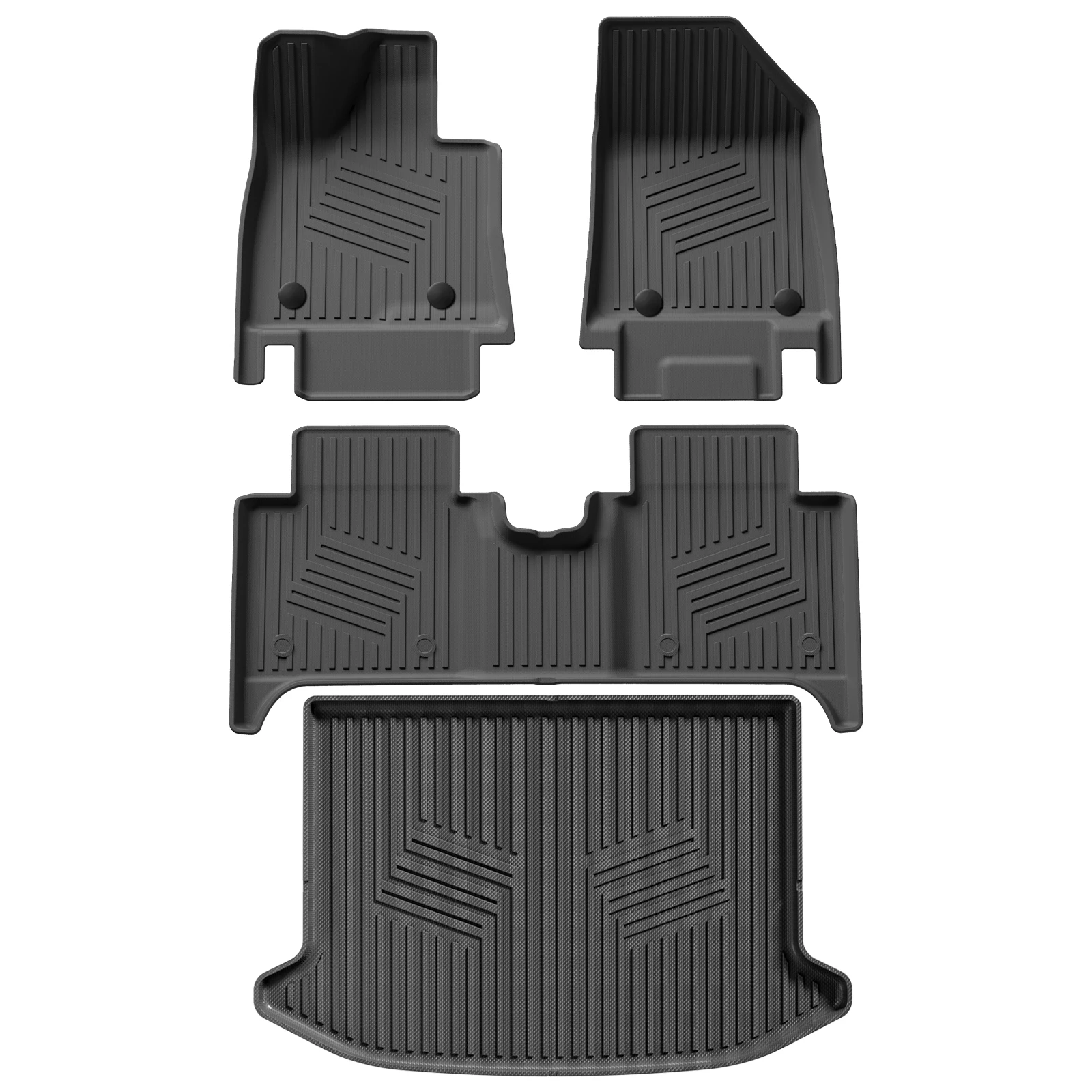 Для ZEEKR X 5 мест 2023 2024 автомобильные коврики грузовой подкладки багажник/коврик на спинку TPE 3D всепогодные аксессуары черный