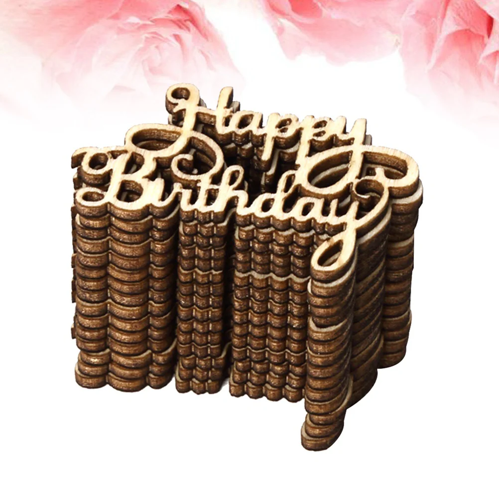 

15pcs Happy Birthday Wooden Piece Decor Prop Wood Piece for Birthday Party Home Gathering