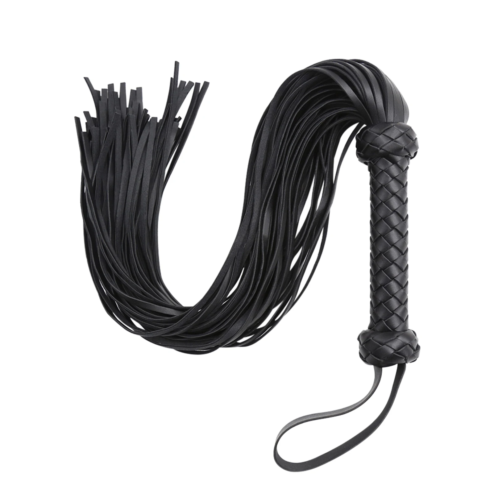

Racing Flogger Braided Horse Riding Whip PU Leather Outdoor Sports Props Equestrian Lightweight Bed Game Role Play Non Slip