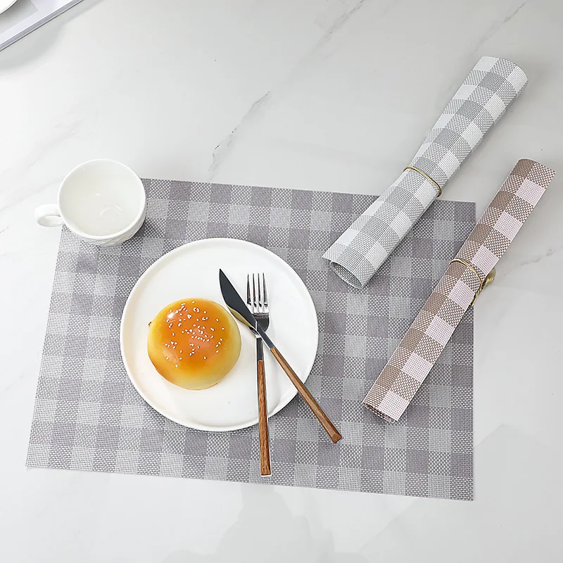 

PVC Dining Mat Thermal Insulation Mat Non Slip Table Mat Tea Bowl Mat Lattice Cup Mat Table Mat