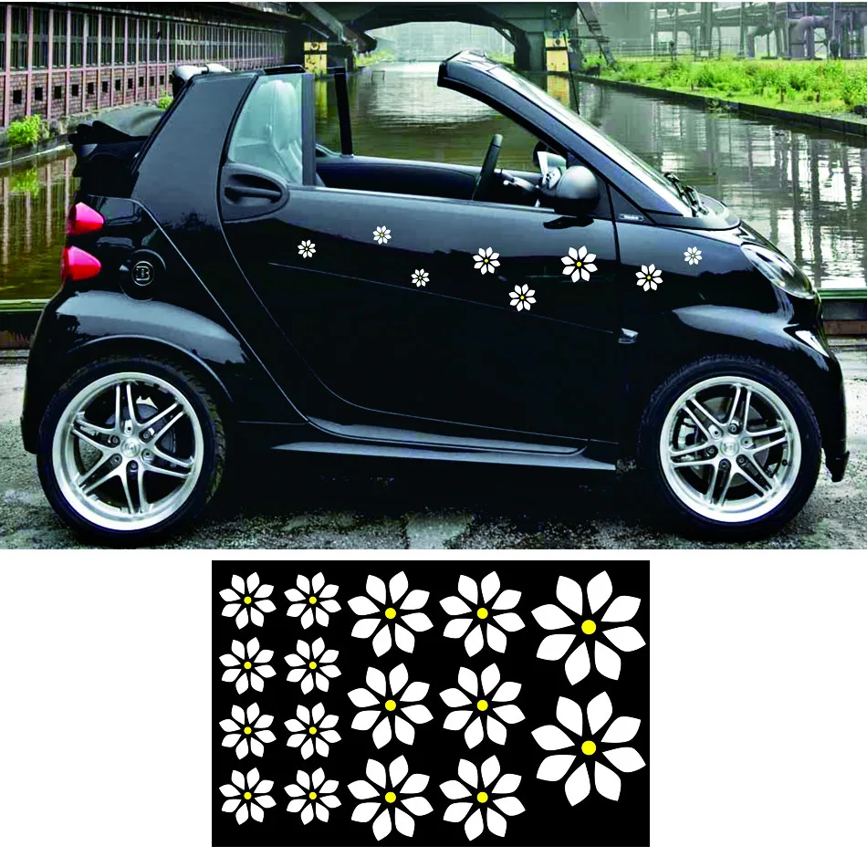 

16 flowers romantic graphic vinyl car sticker decals fit for smart truck motobike helmet funny sticker