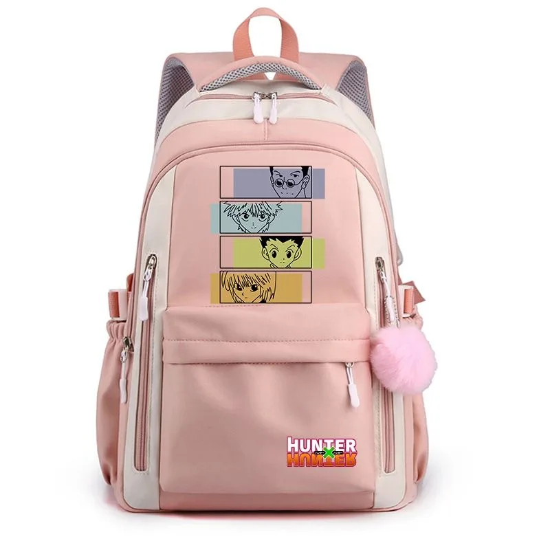 Охотник х рюкзак Дышащая сетка 30 × 42 23 см черная синяя фиолетовая розовая Hunter x