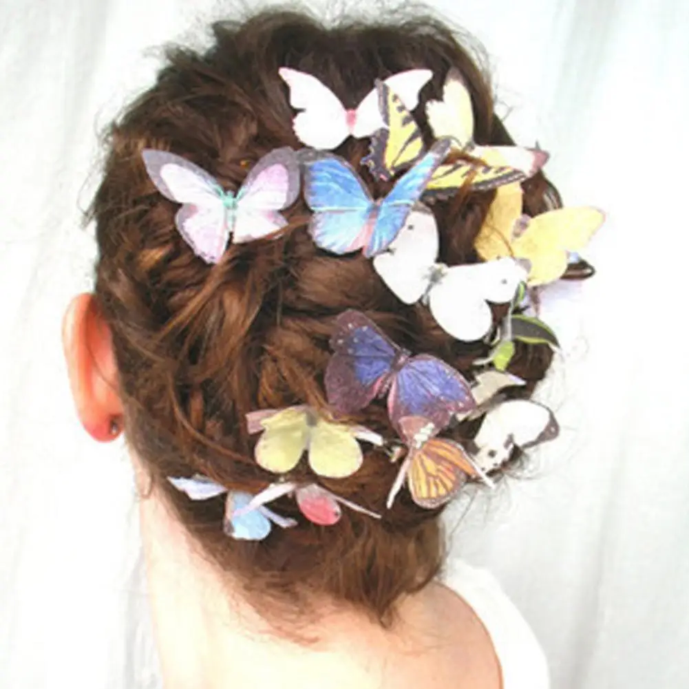 

Заколки для волос с бабочками 10 шт., милые пластиковые свадебные модные заколки для волос для невесты, бижутерия, головные уборы, аксессуары ...