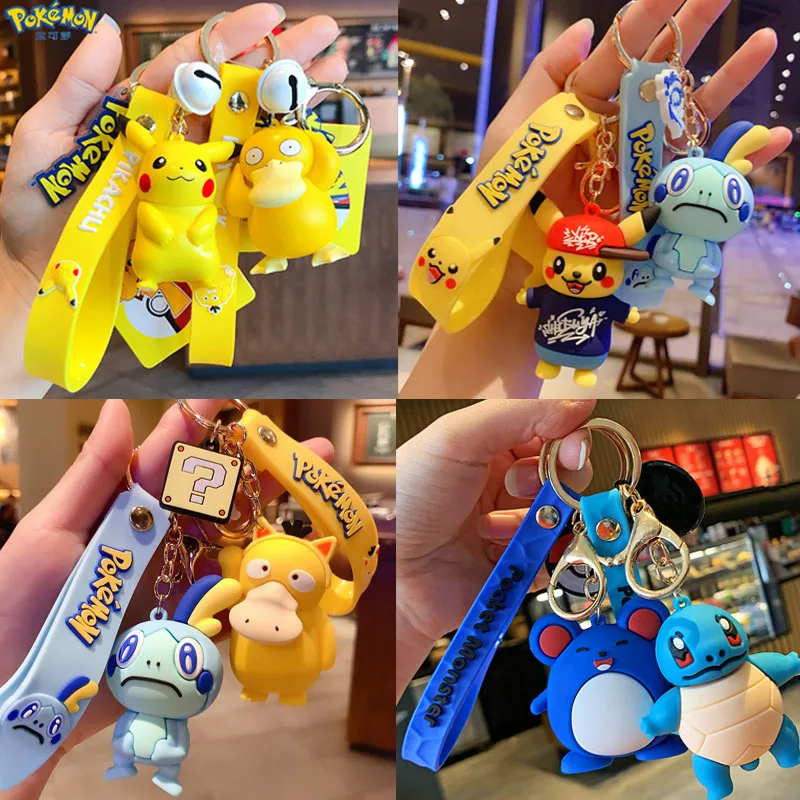 Брелок для ключей, с покемонами аниме, Пикачу, брелок для ключей, брелок для ключей, подарок на день рождения