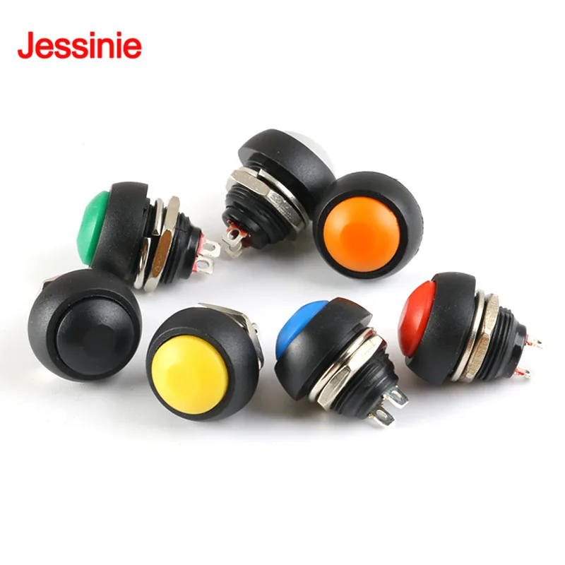 7 шт./партия водонепроницаемый кнопочный переключатель 12 мм В 1 А