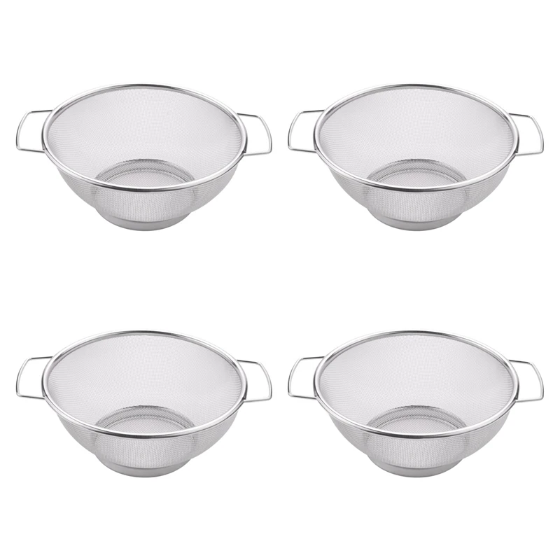 

4X Stainless Steel Fine Mesh Strainer Bowl Drainer Vegetable Sieve Colander Sifter