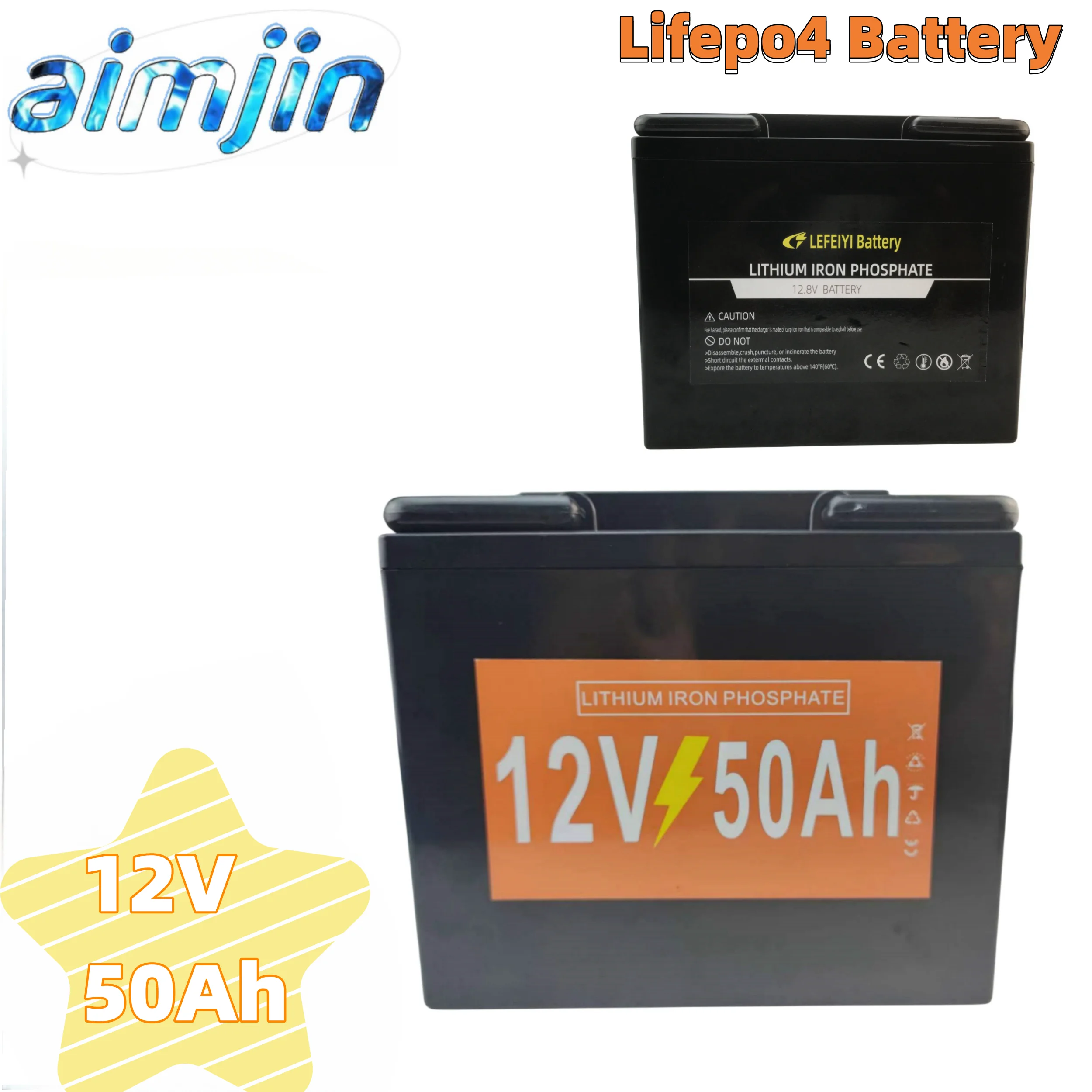 

Литий-железо-фосфатный аккумулятор, аккумулятор LiFePO4, 4S 50A Встроенный BMS, 12 В, 50 Ач, для системы солнечной энергии, без налогов