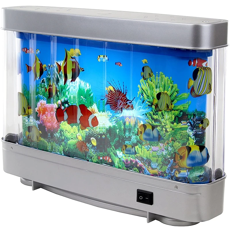 

Novel Artificial Tropical Fish Aquarium Decorative Night Light Virtual Ocean Dynamic LED Table Lamps Room Decor Christmas Gift