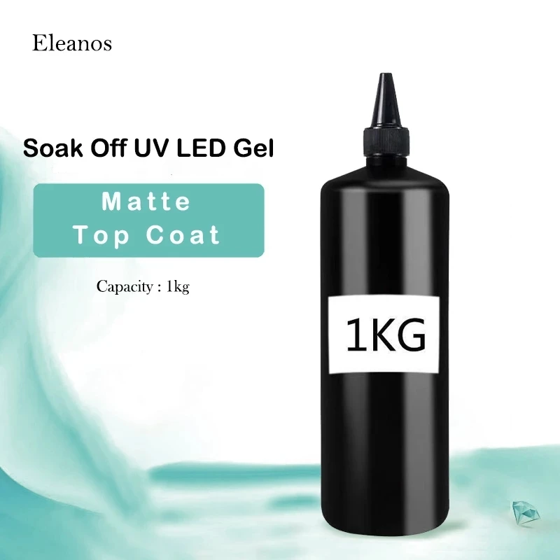 

Eleanos 1kg No-wipe Matt Top Coat Large Capacity Fast Shipping High Quality Soak Off UV LED Gel 1 Gallon Matte Top