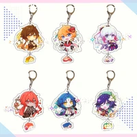 anime game genshin impact amber key chain kaeya alberich car keychain for men bag pendant keychain trinkets figure jewelry gifts
