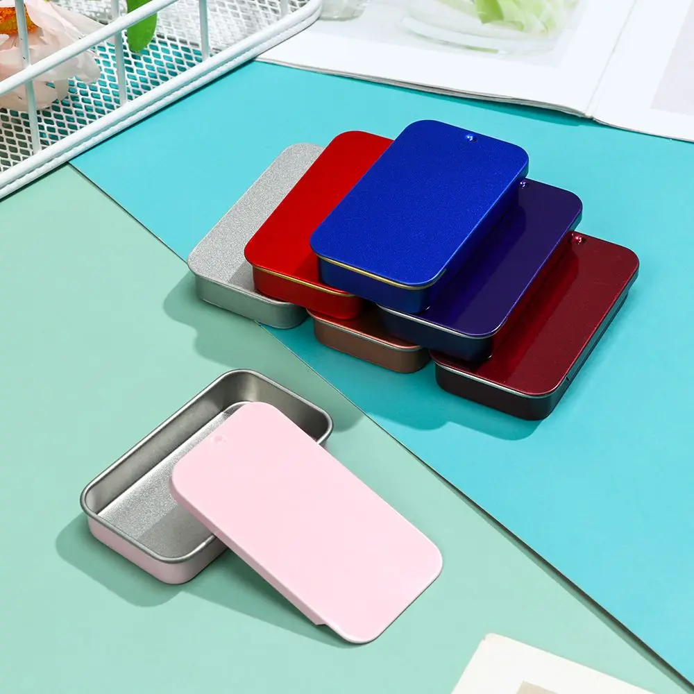 

Slide Cover Storage Kit Empty Tins Wedding Jewelry Container Mini Iron Box Storage Box Pill Cases Rectangular