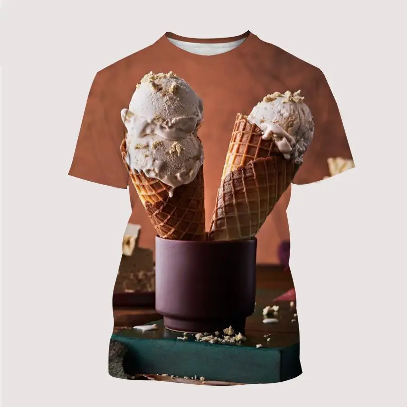 

Men39;s Women39;s Children39;s New Ice Cream 3d Printing T-shirts Tasty Food Patterns Breathable Lightweight Summer Sports Tops