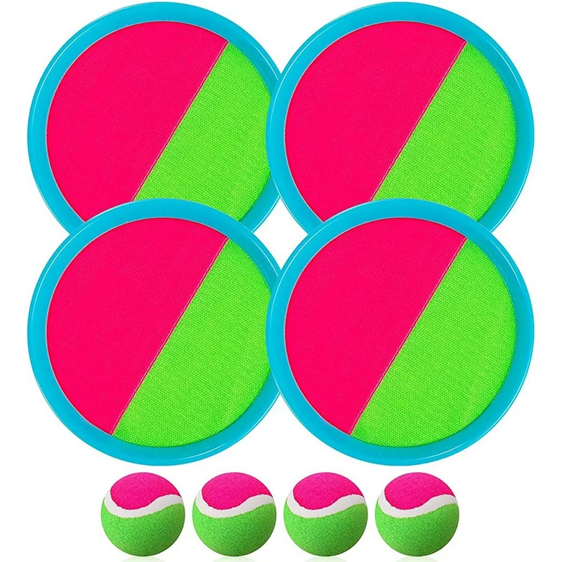

Toss and Catch Ball Set Catch Game Toys for Kids 4 Paddles with 4 Balls,for Backyards for Kids/Adults/Family