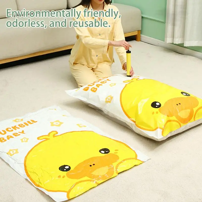 

Vacuum Bag for Clothes Storage Bag With Valve Transparent Border Folding Compressed Organizer Bag Travel Space Saving Seal Bag