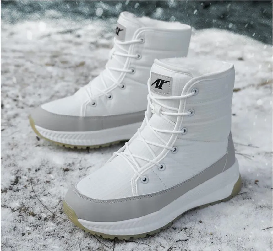 

Women Boots Waterproof Winter Shoes Female Snow Boots Platform Keep Warm Ankle Boots with Thick Fur Heels Botas Mujer