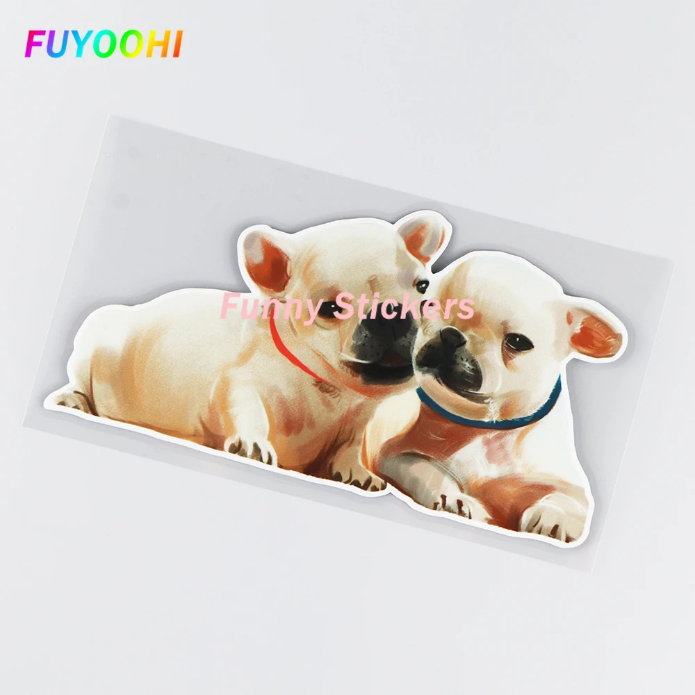 

FUYOOHI Exterior/Protection Funny Stickers Painted Cartoon Bulldog Door Window Decoration Decals Funny Personality Car Stickers