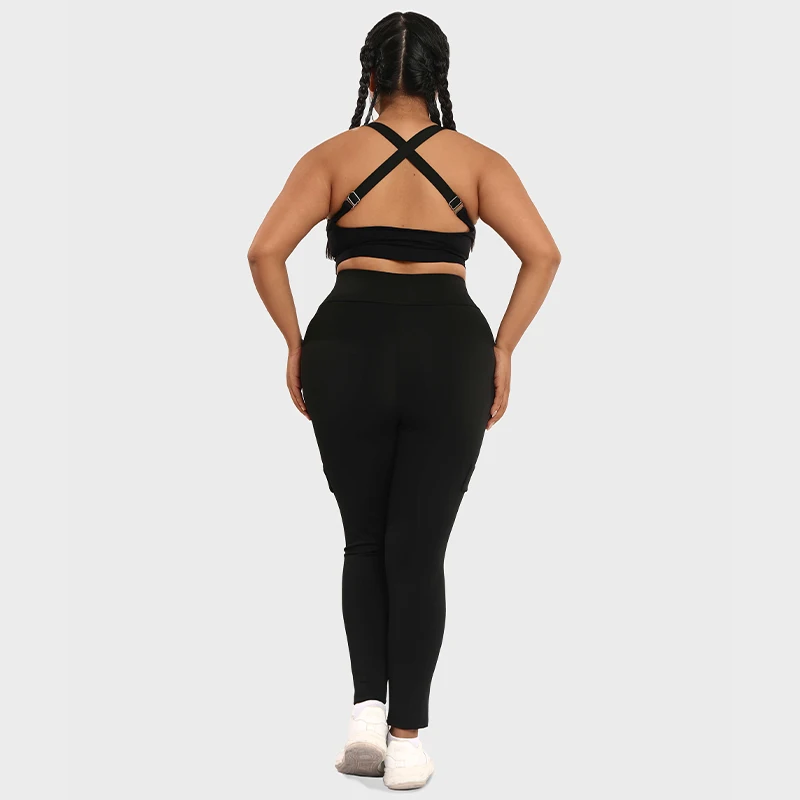 LUOYIYANG Plus Size Women's Leggings Push Up Sports Pocket Yoga Pants Gym Fitness Workout Black Clothing 2023 L-4XL