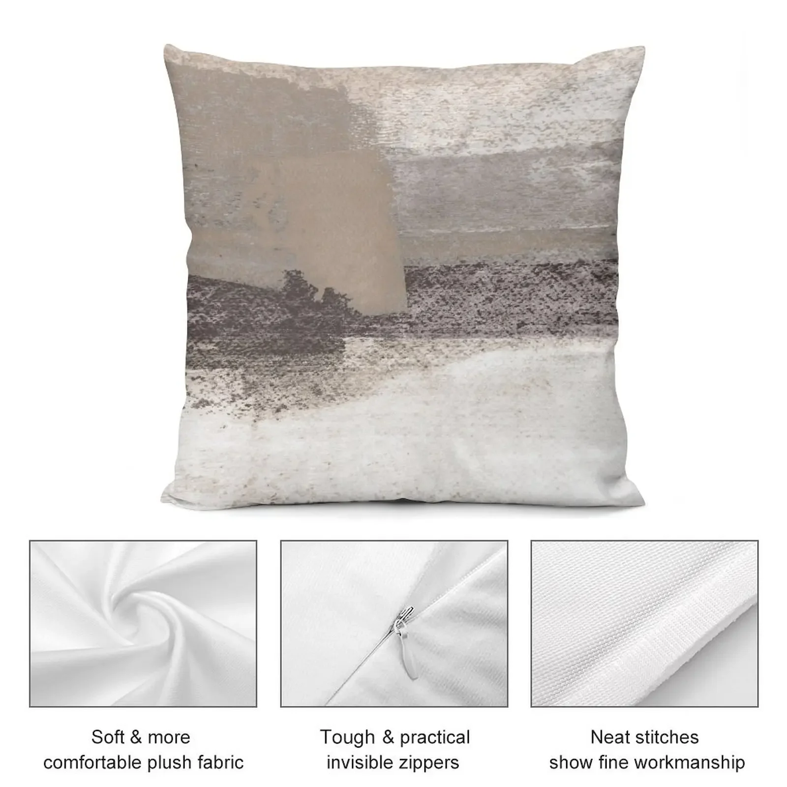 Серо-коричневый и угольно-серый горизонтальный современный абстрактный рисунок