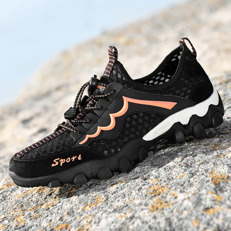 

Men Trekking Wading Shoes Breathable Mesh Climbing Hiking Sneakers Upstream Barefoot Aqua Shoes Outdoor Water Sports Shoe