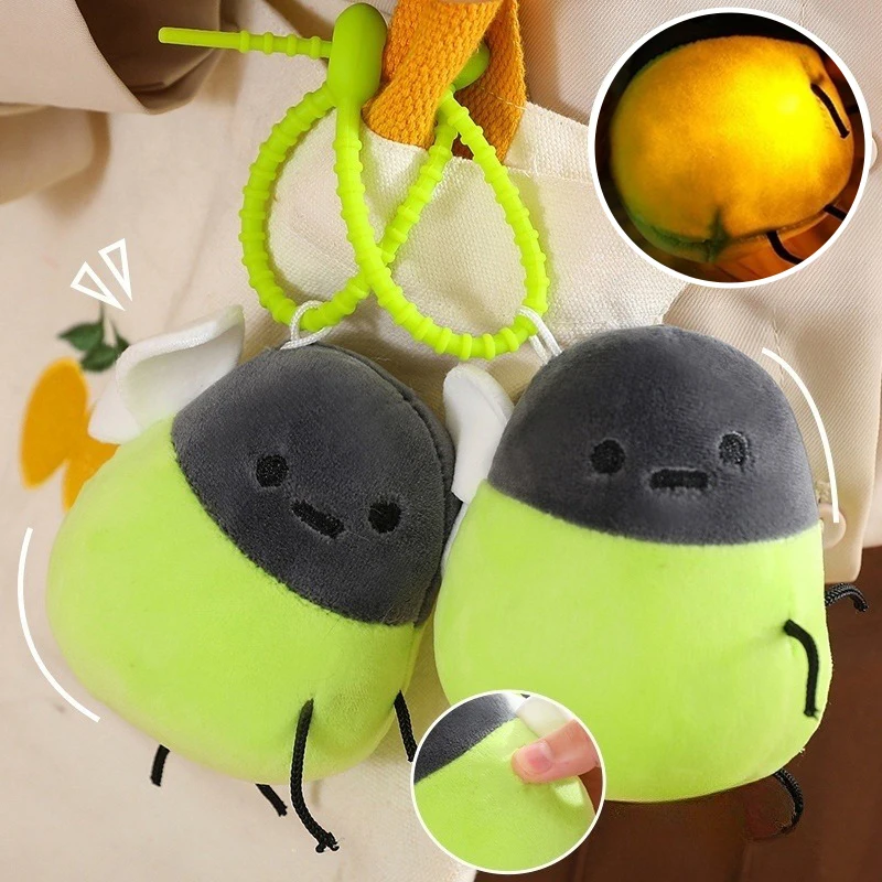 Милый светящийся червь плюшевый брелок с насекомыми сумка подвеска для ключей