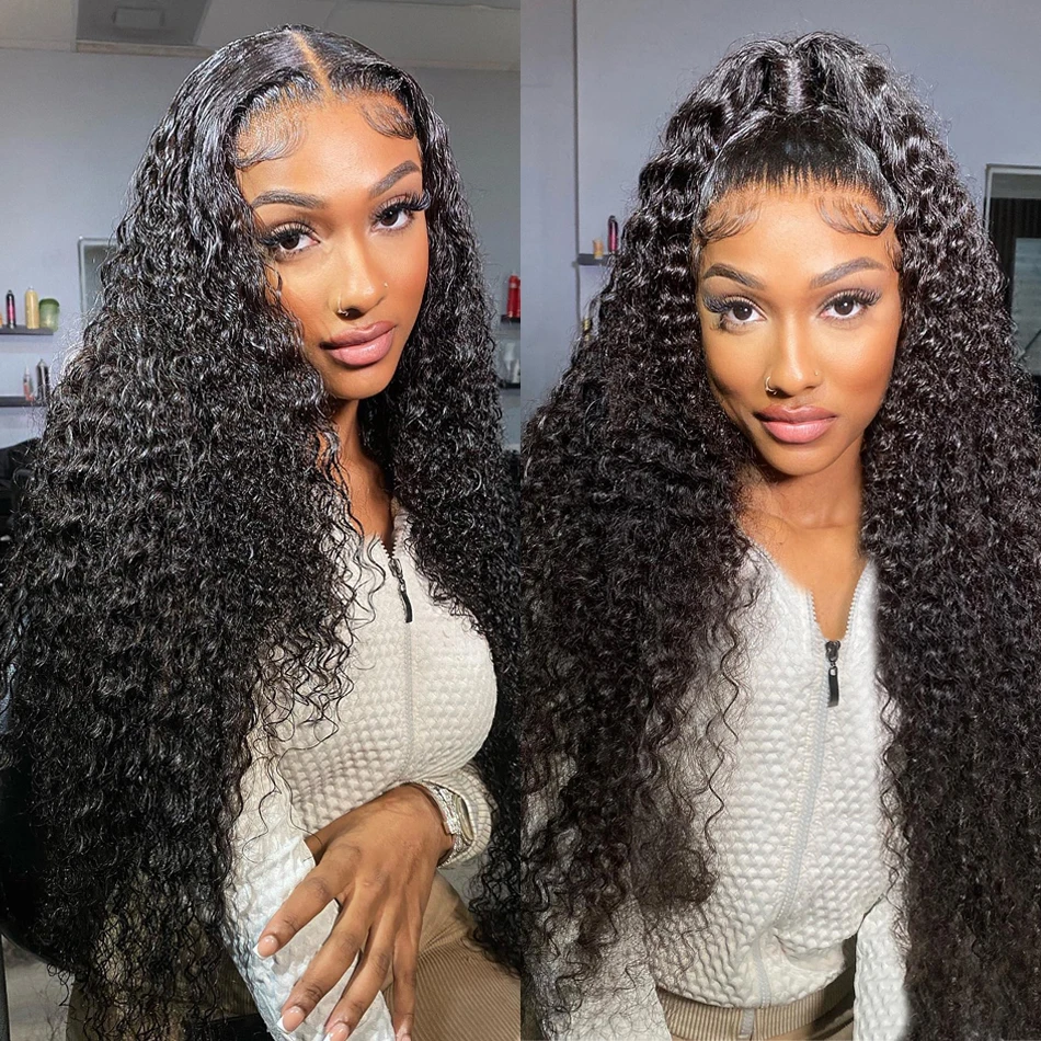 

Brazilian Human Hair Deep Curly Wig 5x5 Lace Front Wig PrePlucked Lace Frontal Wig Wet And Wavy