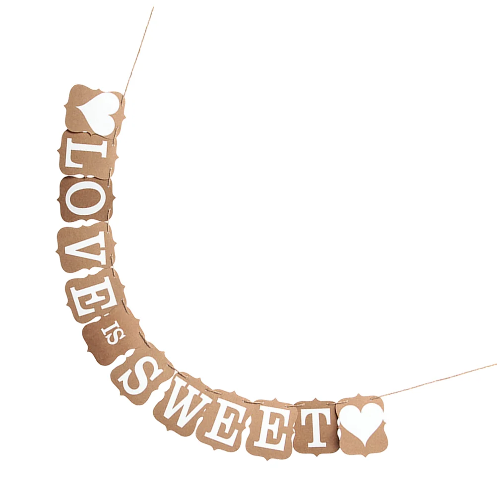 

1pc Wedding Party Banner Bunting Paper Printing Hanging Banner Decoration