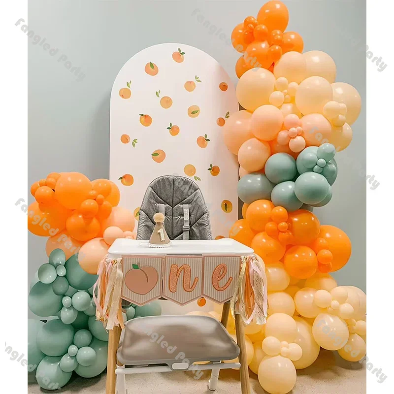 150 оранжево-синих воздушных шаров-гирлянд арочный комплект для мальчиков первый