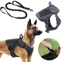 tactical dog harness traction rope metal buckle molle large dog harness german shepherd training thickening quick release vest