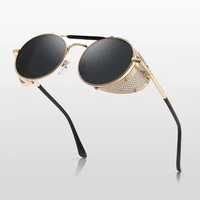steampunk goggles retro sunglasses men 2021 punk round sunglasses women brand designer sun glasses for male uv400 oculos de sol