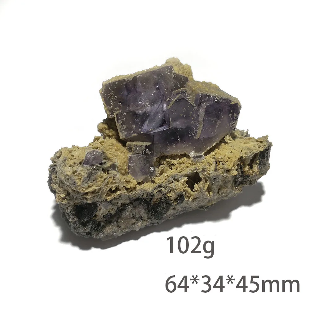 

102g C2-2 Natural Purple Fluorite Mineral Crystal Specimen From Yaogangxian Hunan PROVINCE CHINA