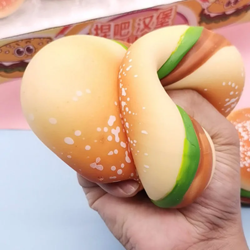 

Милые гамбургеры, популярные сжимаемые стрессовые мячи, сжимаемые мягкие игрушки, пуш-пузырьки, антистресс, искусственные, Простые Модные