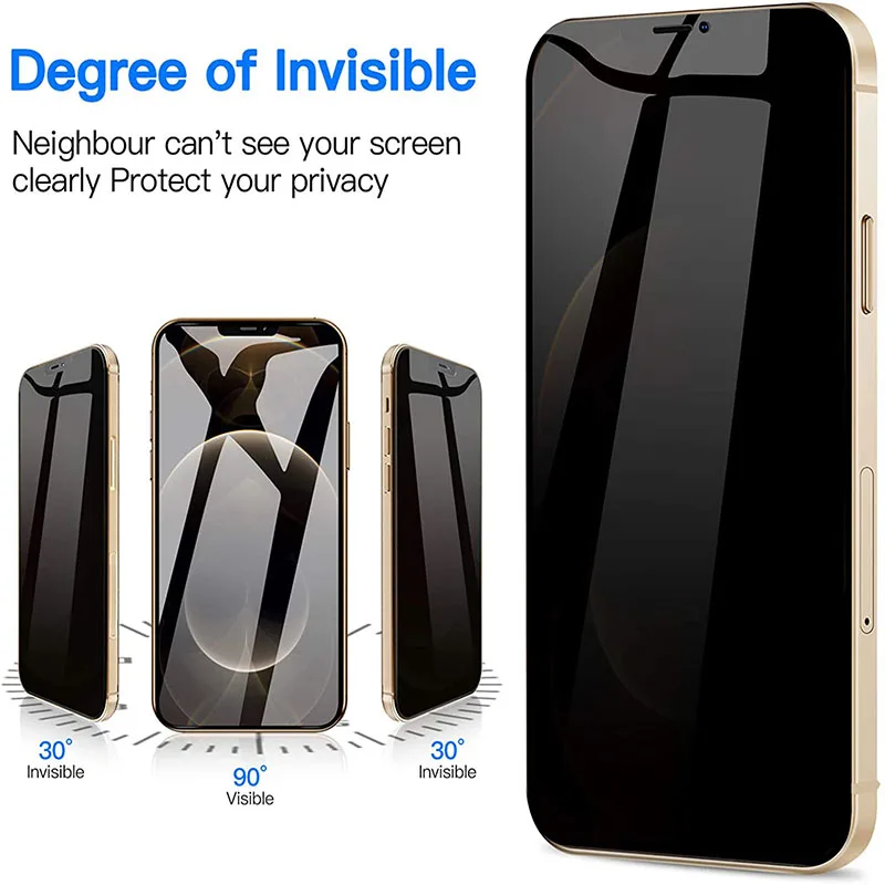 1 3pcs privacy tempered glass screen protector for iphone 13 pro max 12 mini 6 6s 7 8 plus anti spy glass for iphone11 xs x xr free global shipping