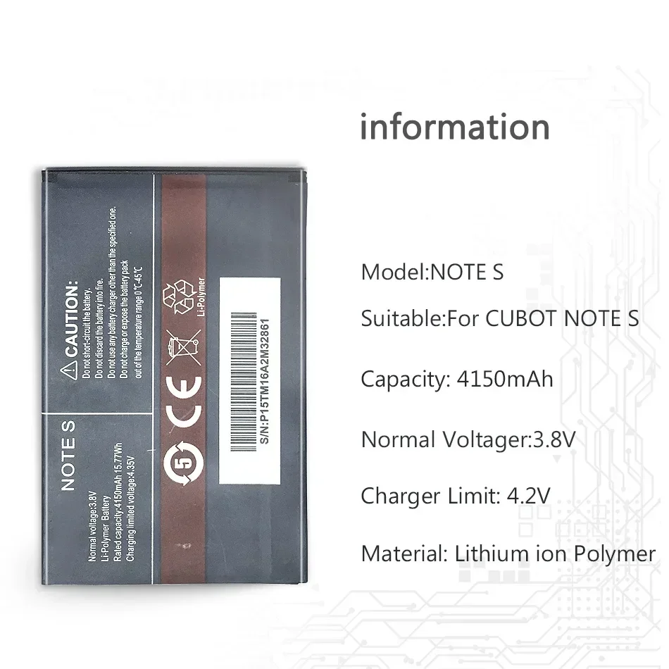 Литий-полимерный аккумулятор для CUBOT NOTE S перезаряжаемые стандартные