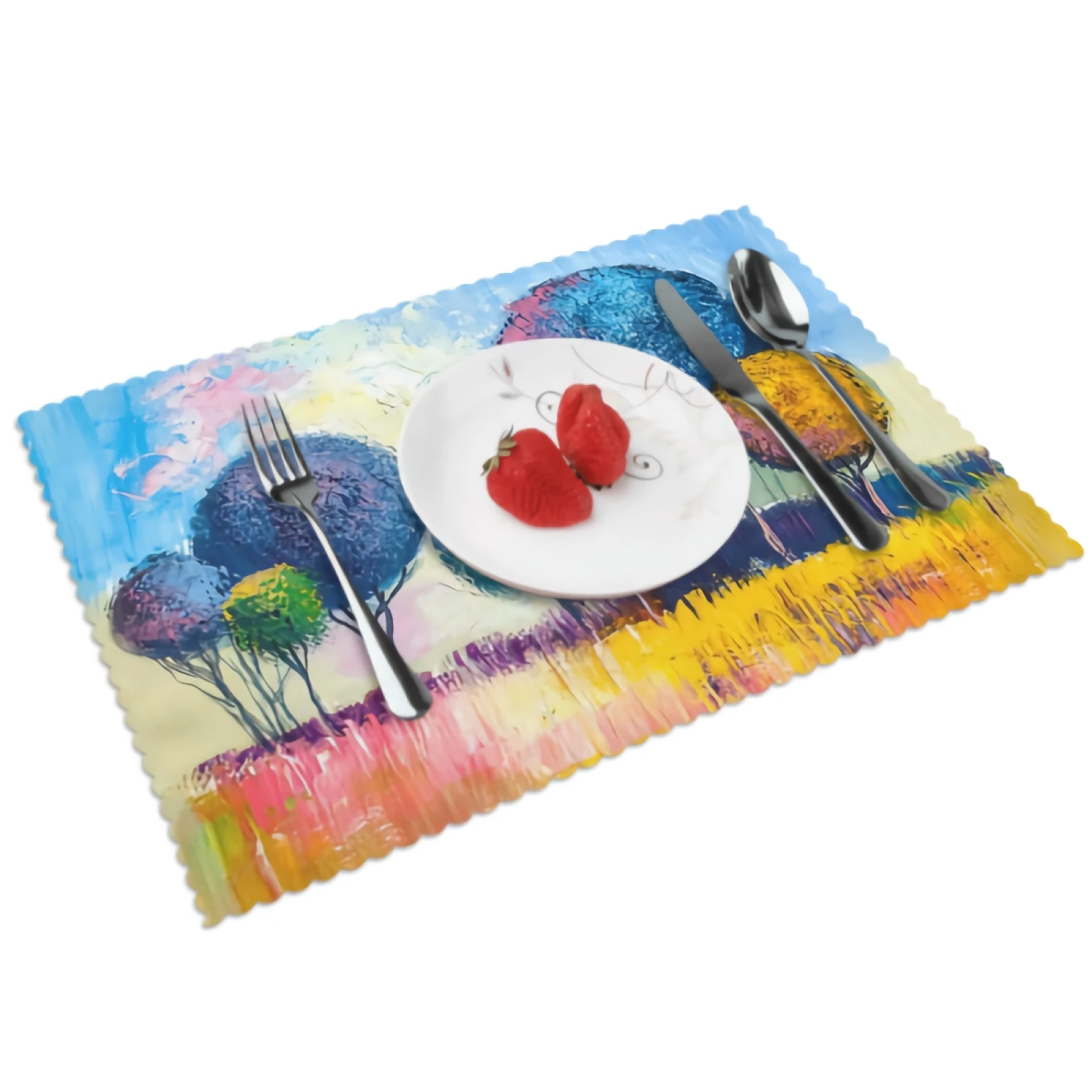 

Artist Tree Placemats for Dining Table 12 x 18 inches Heat Resistant Table Placemats Set of 4 for Kitchen Dining Table