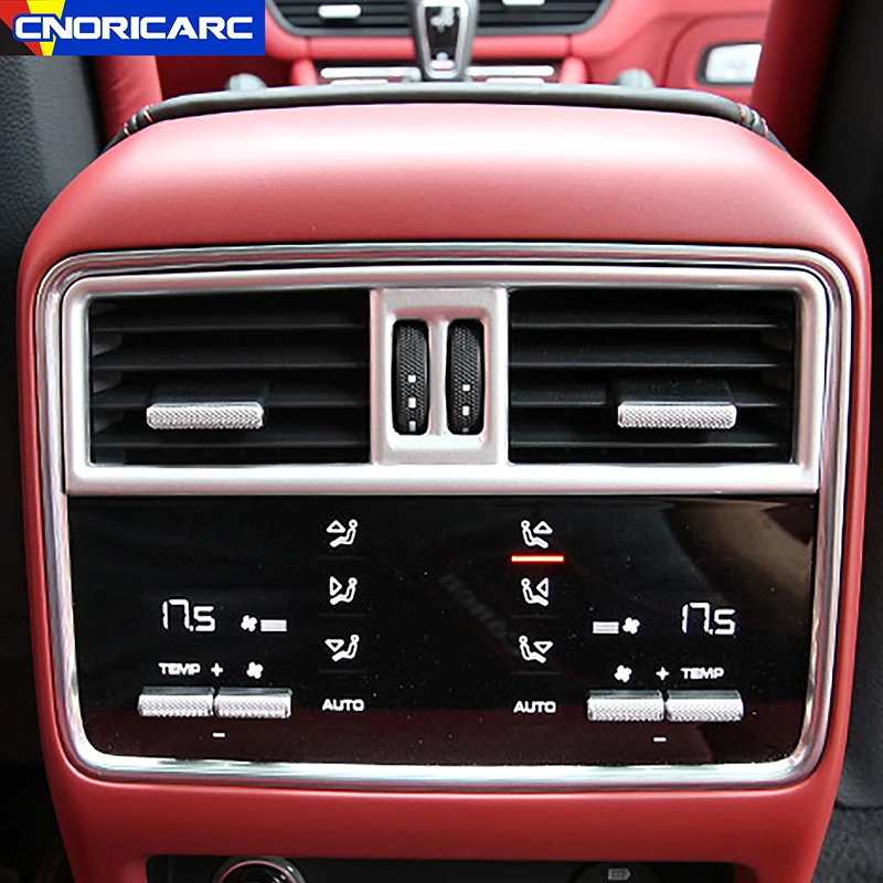 

Car Accessories For Porsche Cayenne 2018-2019 Rear Armrest Box Air Conditioning A/C Outlet Vent Cover Trim ABS Interior Decals