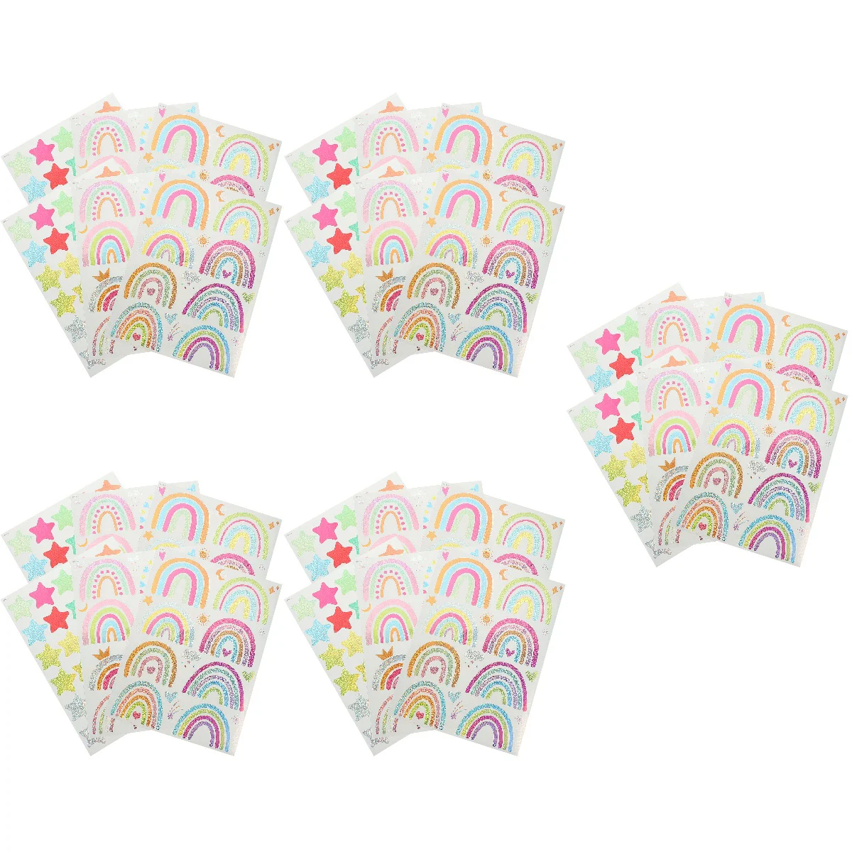 

30 pcs Adhesive Rainbow Stickers Decorative Stickers for Case Cup Laptop