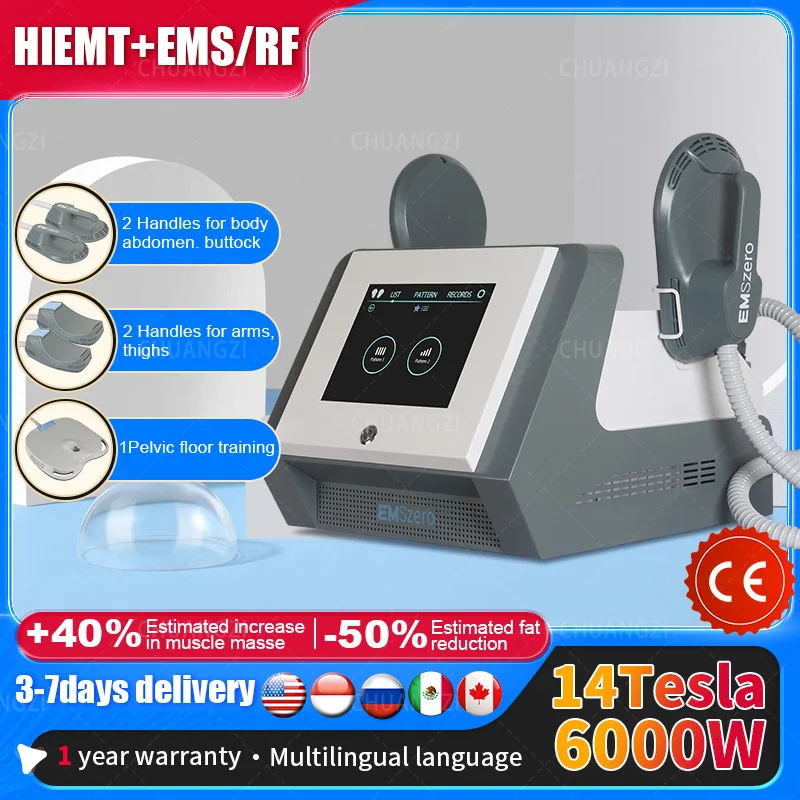 

2023 EMS DLS-EMSLIM neo portable 13 Tesla 5000W hi-emt MUSCLE machine Handles With Pelvic Stimulation Pads Optional EMSzero
