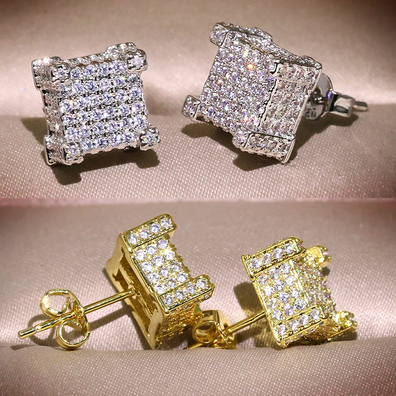 

Fashion Small Stud Earrings for Men's and Women's Shiny Silver Gold Zircon Simple Daily Wear Earrings Wedding Jewelry Gifts