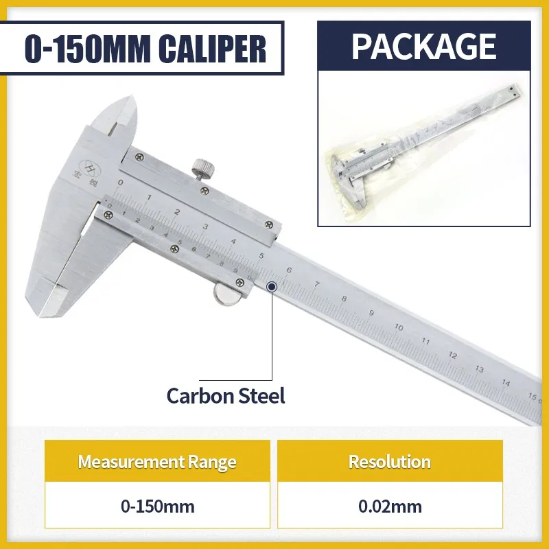 

Stainless Steel Vernier Caliper 0.02 Mm Metal Caliper Gauge Micrometer Caliper Carbon Steel