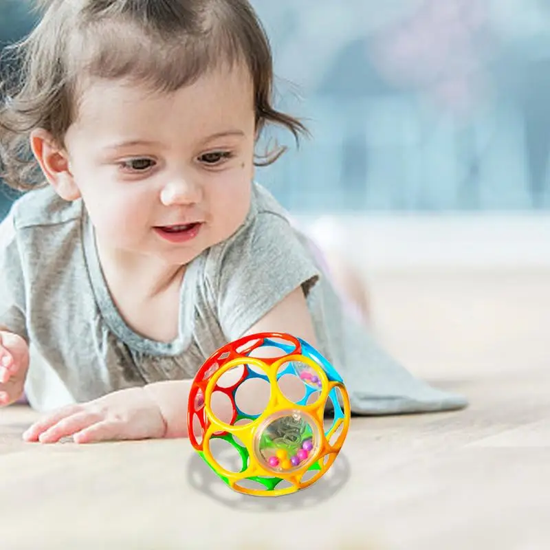 Baby Rattle Ball Educational Grip Ball Hole Ball With Bell Rattle Toy Training Touch Hand Grasping For Infant Toys For 3-12 Mont images - 6