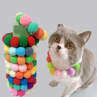 pet dog cat kitty plush ball candy necklace decoration soft collar cat necklace sweet pet scarf puppy neck grooming accessories